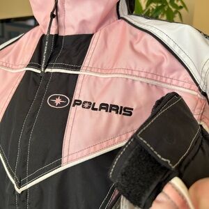 Youth Polaris Pink and Black snowmobile Jacket